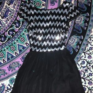 B. Darlin Chevron Sequined Homecoming Dress